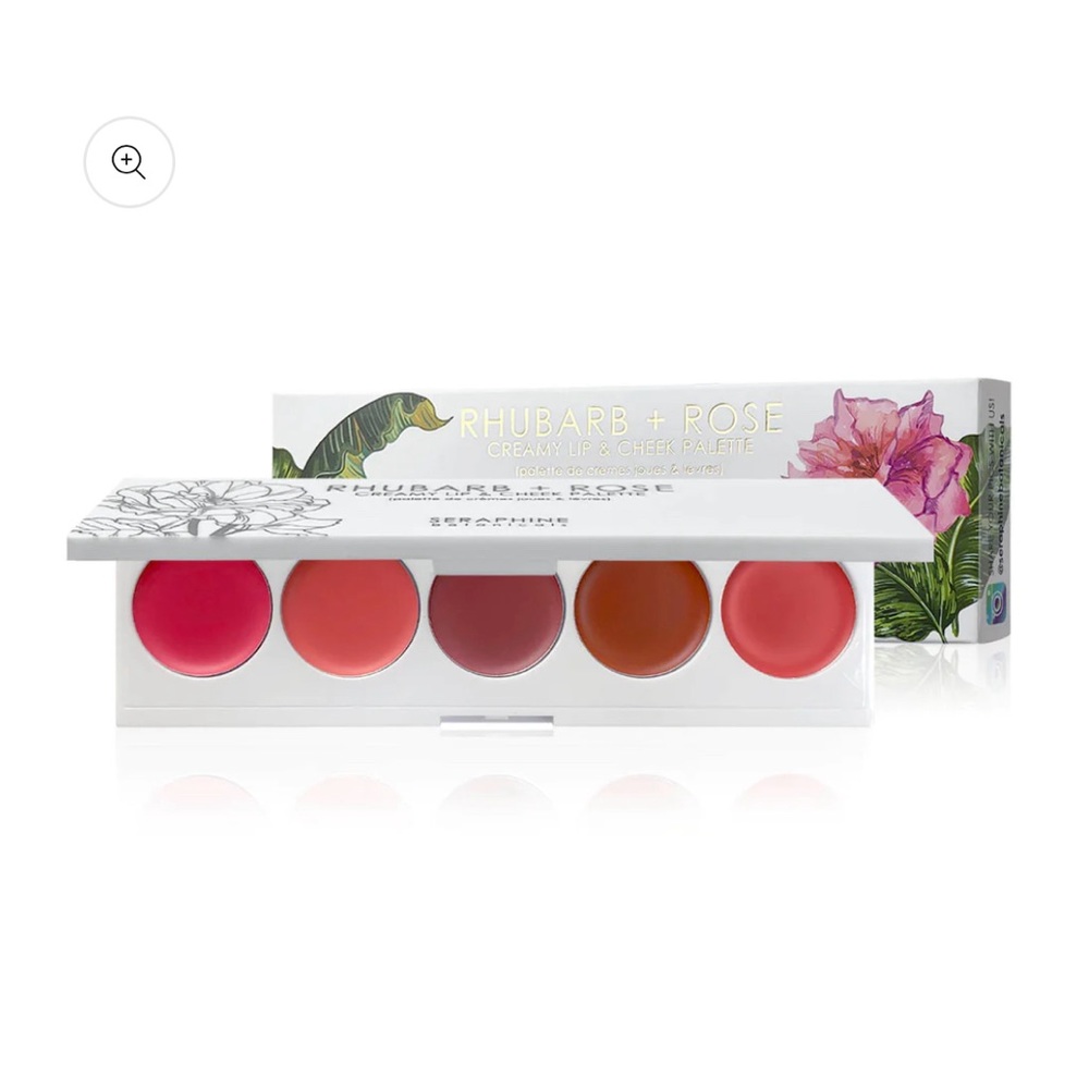 Stephanie Botanicals Rhubarb + Rose Creamy Lip & Cheek Palette NIB